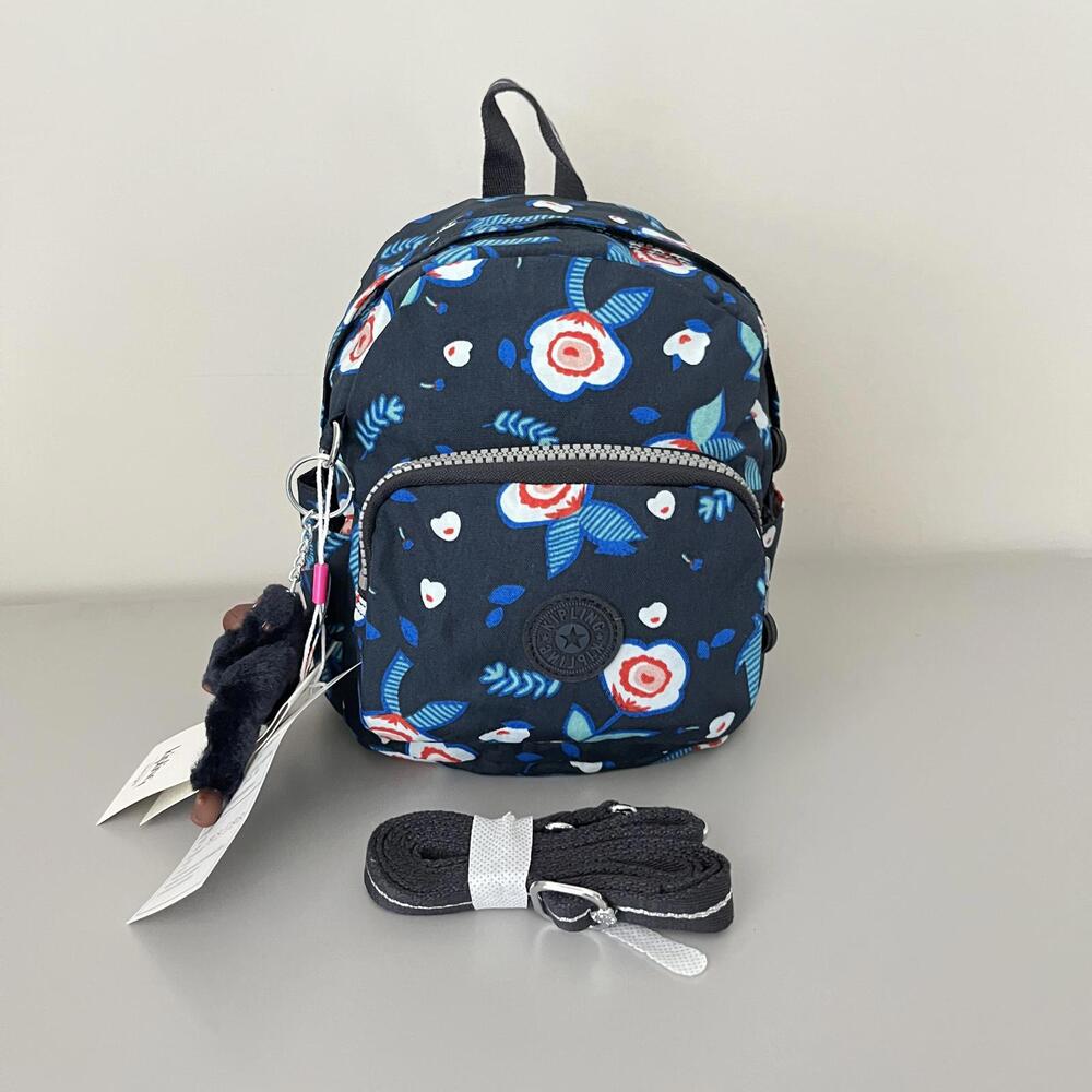 Kipling Zinna Mini Backpack Monkey Keychain NWT N… - image 1